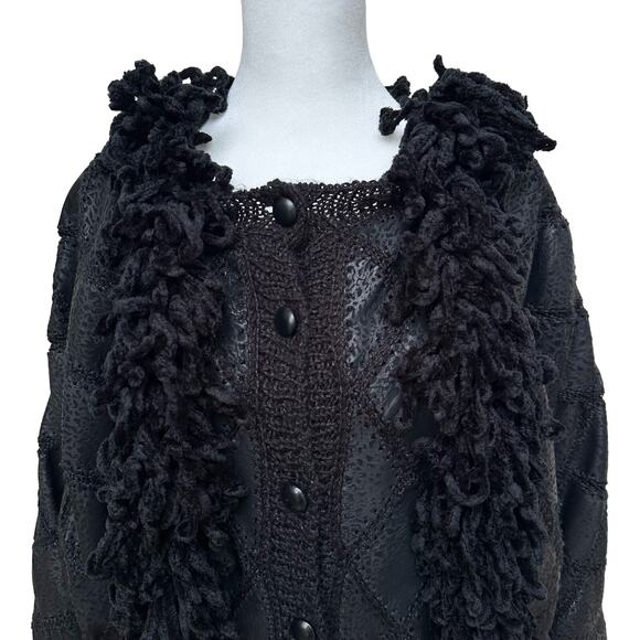 Mendoza Crespo Black Knit Jacket - Unique Design - Size Large - Picture 4 of 7